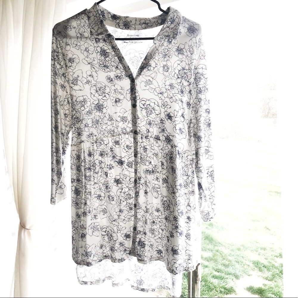 Button Down High/Low Maternity Shirt
